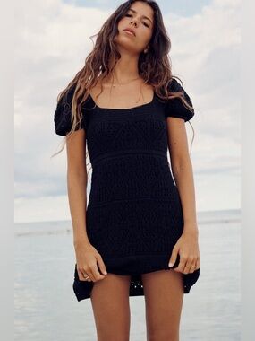 Zara crochet knit mini dress